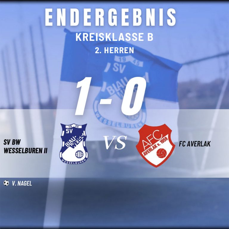 Blau Weiß Wesselburen II : FC Averlak 1:0 (0:0)